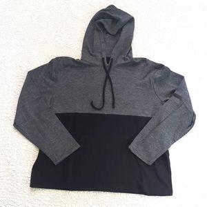 ❄️ Cuddl Duds Black Gray Hoodie Sz L long sleeve shirt